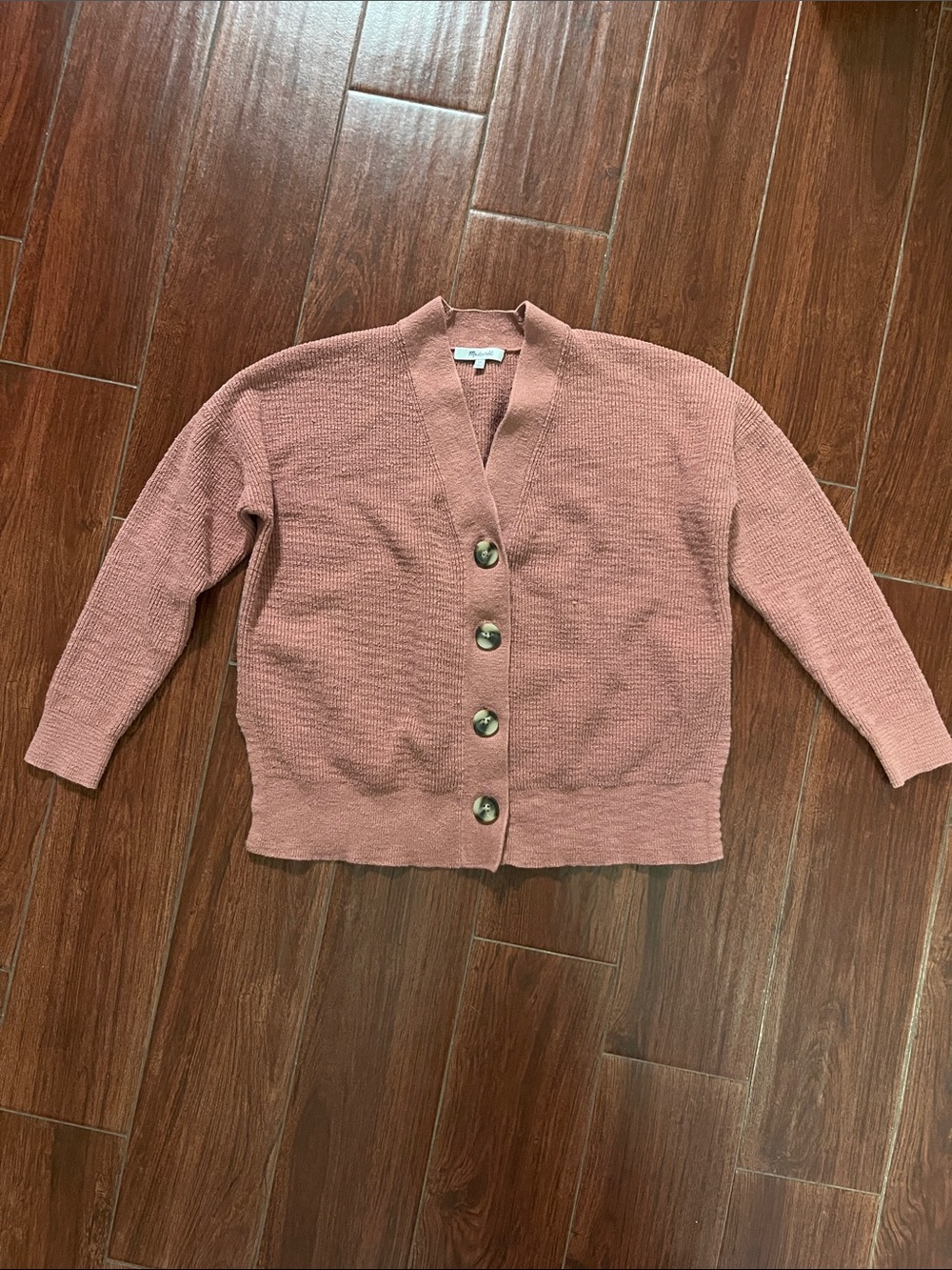 Madewell Rosewood Button-Front Knit Cardigan